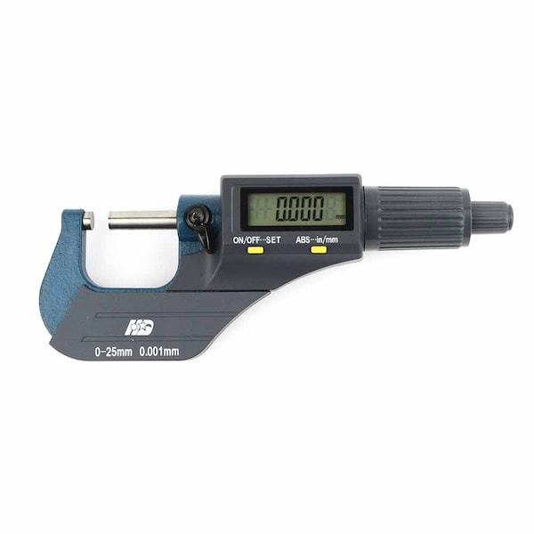 Big Horn Digital Electronic Outside Micrometer 0-1 Inch Large LCD 19204 - main